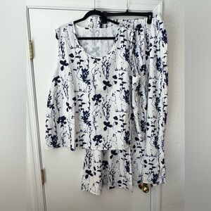 Plus size floral two piece set